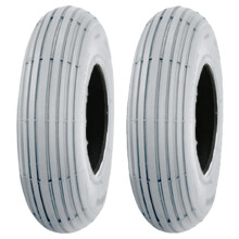 Pneu gris pour scooter de mobilité 200x50 pneu strié non marquant pour fauteuil roulant - lot de 2.