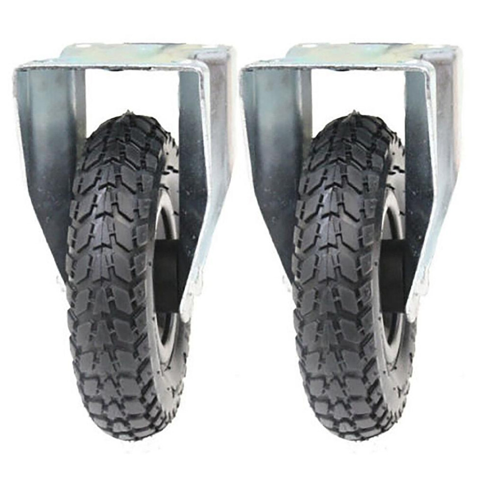 Parnells Set Of 2 - 200Mm Plastic Pneumatic Fixed Castor 100Kg.