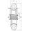 Pneu de borracha cinza com roda de 200 mm e 8 "com centro de plástico com capacidade de 820 kg, conjunto de 4 3