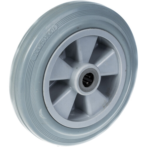 Pneu de borracha cinza com roda de 200 mm e 8 "com centro de plástico com capacidade de 820 kg, conjunto de 4 1