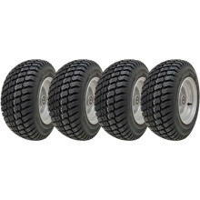 16x6.50-8 Grass Lawnmower Wheel 4ply P332 Tyre Steel Rim 20mm Bearing (Set of 4)