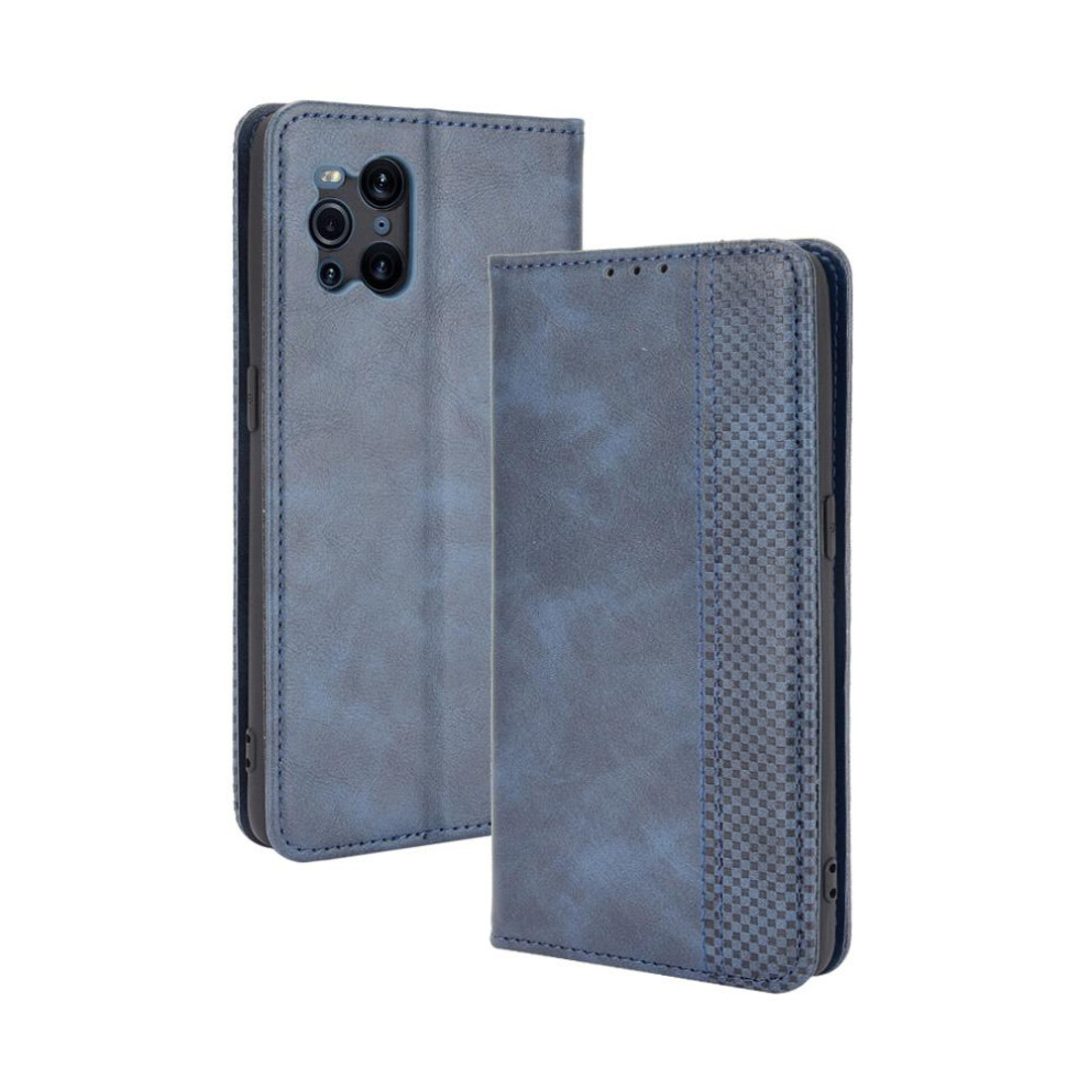 (Blue) Case For Oppo Find X3/Find X3 Pro Magnetic Closure Wallet Pu Leather Blue 764499971998