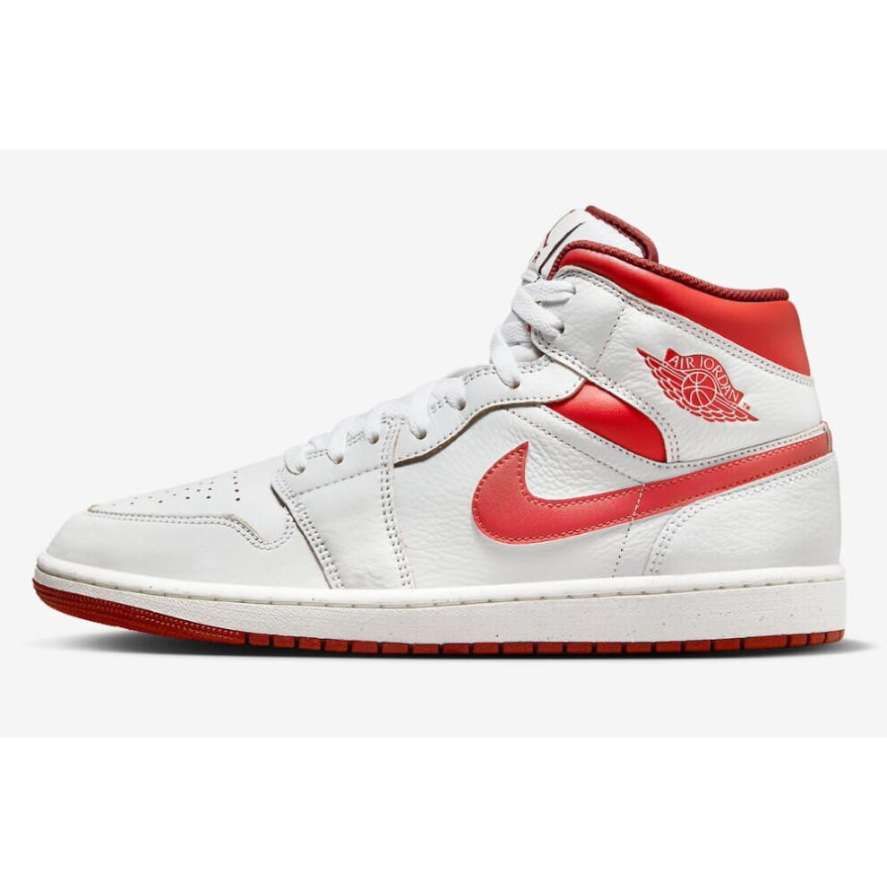 Nike (7.5) Air Jordan 1 Mid Se White/Lobster-Dune Red-Sail Fj3458-160 Men's