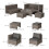 Outsunny Outsunny 8pc Outdoor Patio Furniture Set Weather Wicker Rattan Sofa Chair Grey 2