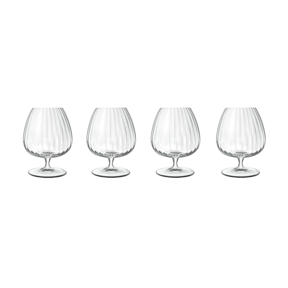 Optica Cognac Glasses - 465 Ml Durable Drinkware - Pack Of 4