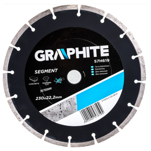 GRAPHITE diamond blade disc 230mm segment type for concrete, bricks tile masonry
