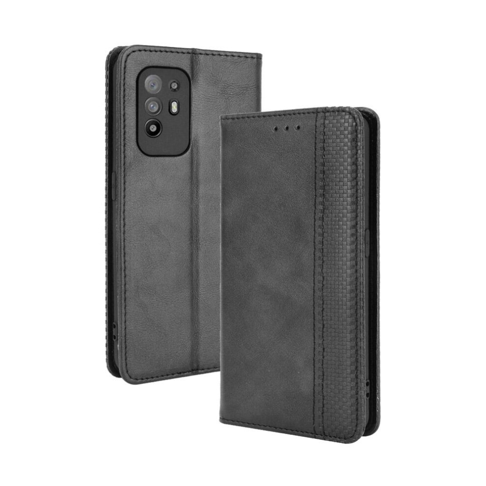 (Black) Case For Oppo A94 5G Pu Leather Magnetic Closure Wallet Black 764499973244