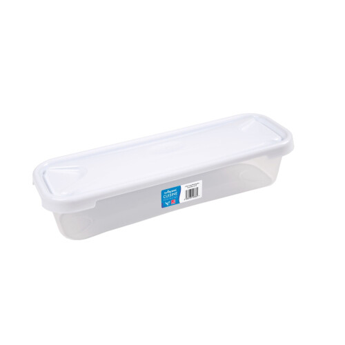 Wham 3 x 1.2L Bacon Storage Box Slim Clear White Lid Storage Container 30cm 1
