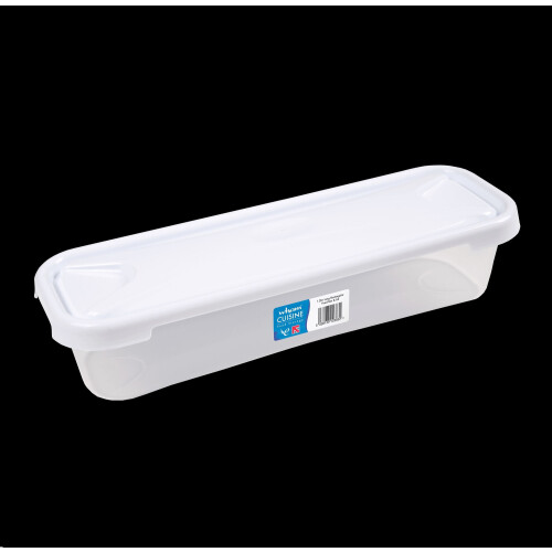 Wham 3 x 1.2L Bacon Storage Box Slim Clear White Lid Storage Container 30cm 2