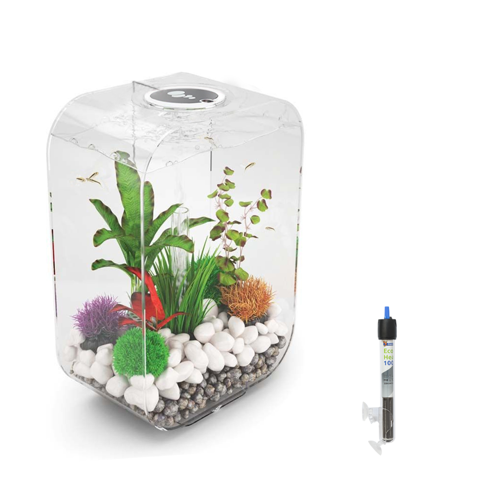 biOrb LIFE 60L Clear Aquarium Fish Tank with Multi Colour LED Lighting and Heater Pack