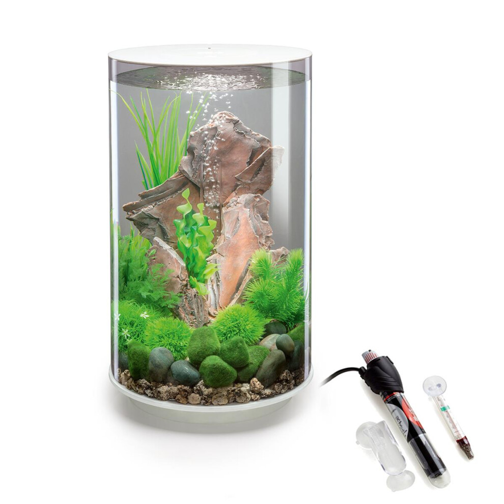 Biorb Tube 30L Aquarium With Mcr Led Lighting And Heater Pack White