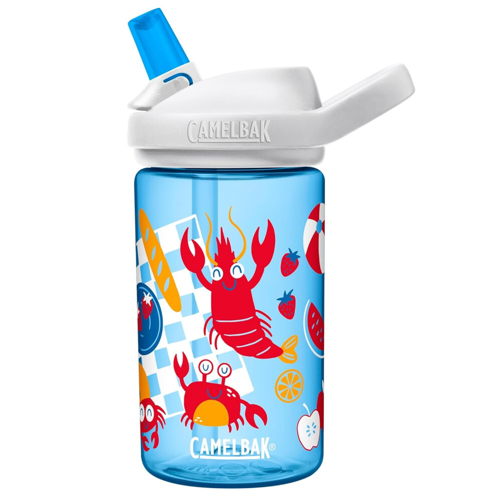 (nautical picnic) Camelbak Eddy+ Kids water bottle 400ml spill proof flip top flask - ltd edition