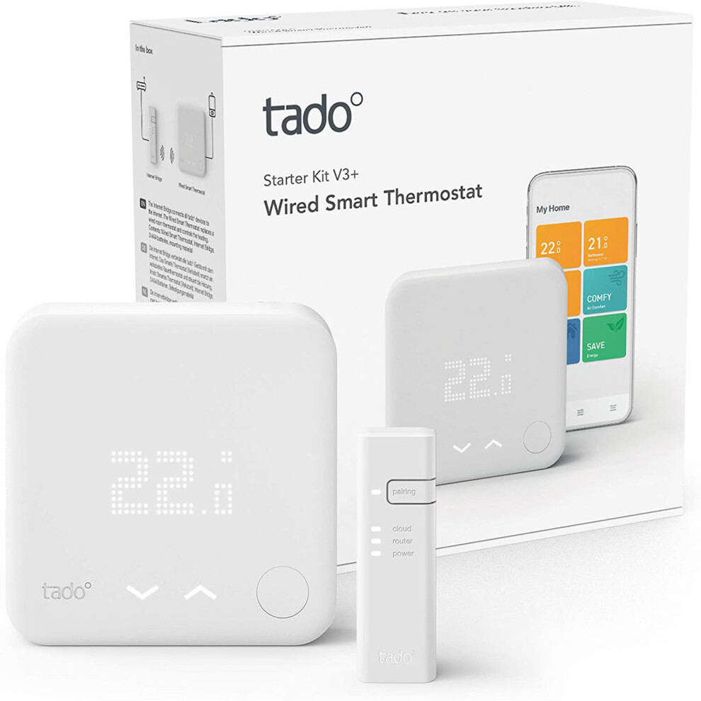Tado Thermostat Starter Kit V3+ Wired Smart Intelligent Heating Control