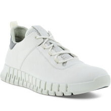 (10 (44EU) UK, White) ECCO Mens Gruuv Leather Leisure Elastic Laces Trainers Sneakers Shoes