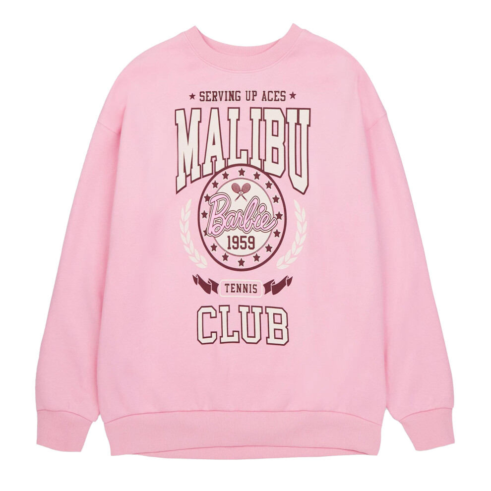 (S, Pink) Barbie Womens/Ladies Malibu Tennis Club Sweatshirt