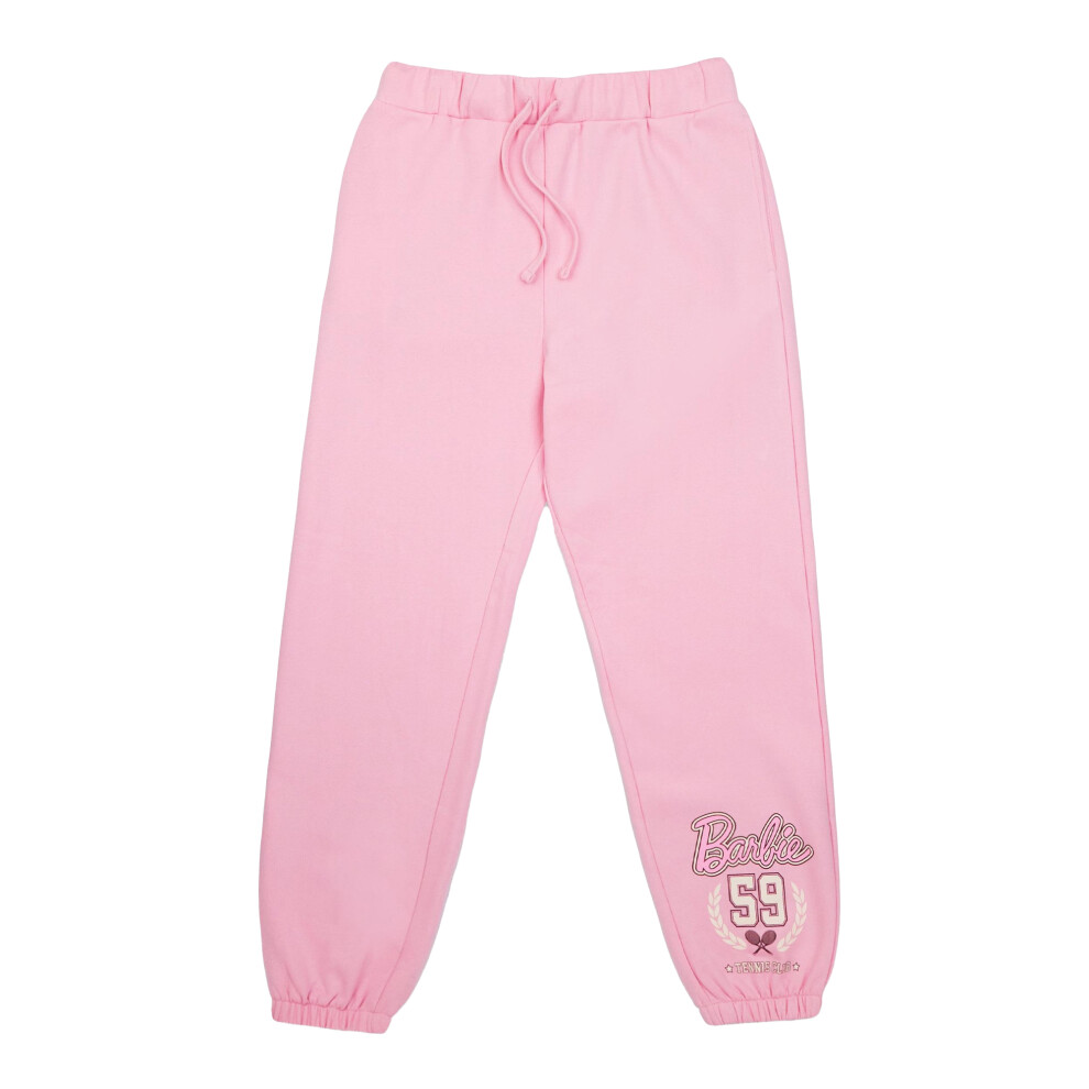 (S, Pink) Barbie Womens/Ladies Malibu Tennis Club Logo Jogging Bottoms