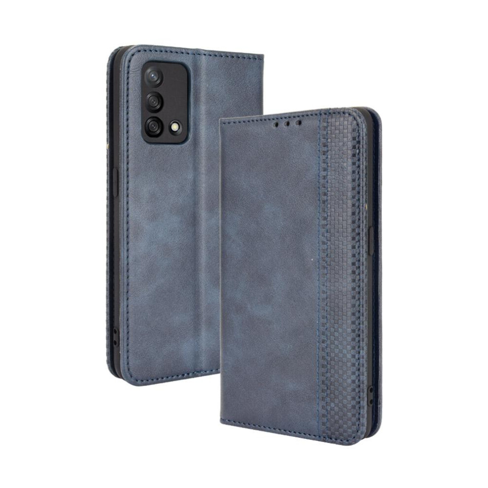 (Blue) Case For Oppo A74 4G Wallet Pu Leather Magnetic Closure Blue 764499974265