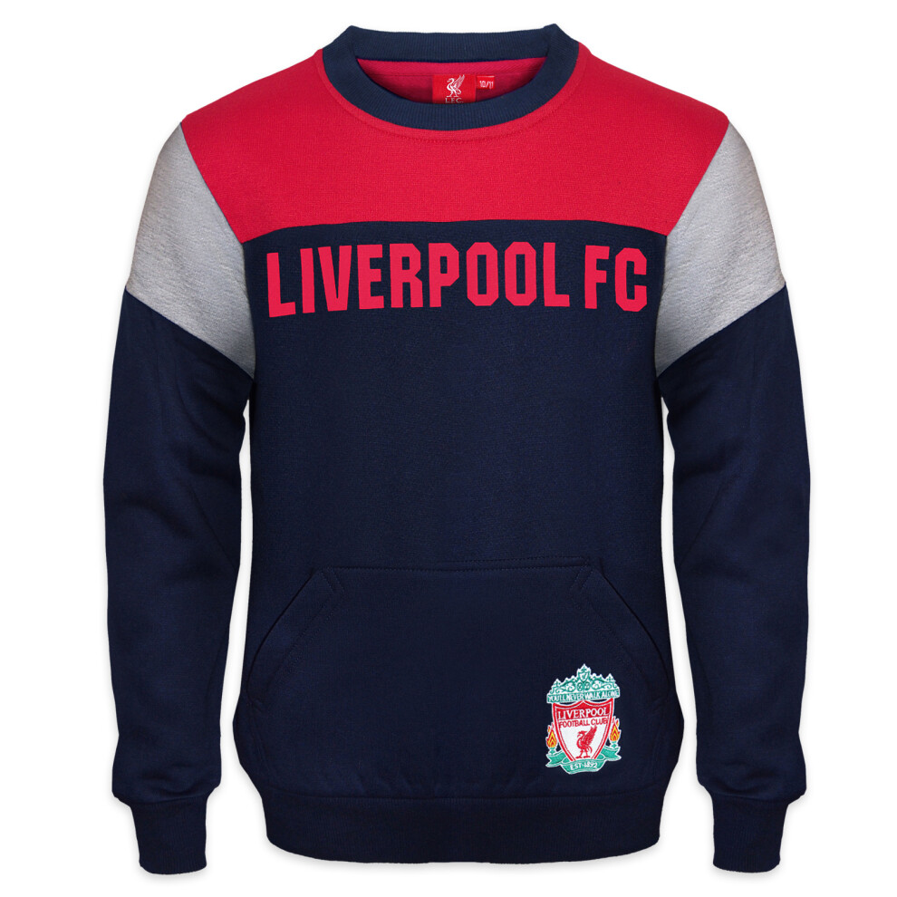 (6-7 Years) Liverpool FC Official Football Gift Boys Crest Sweatshirt Top