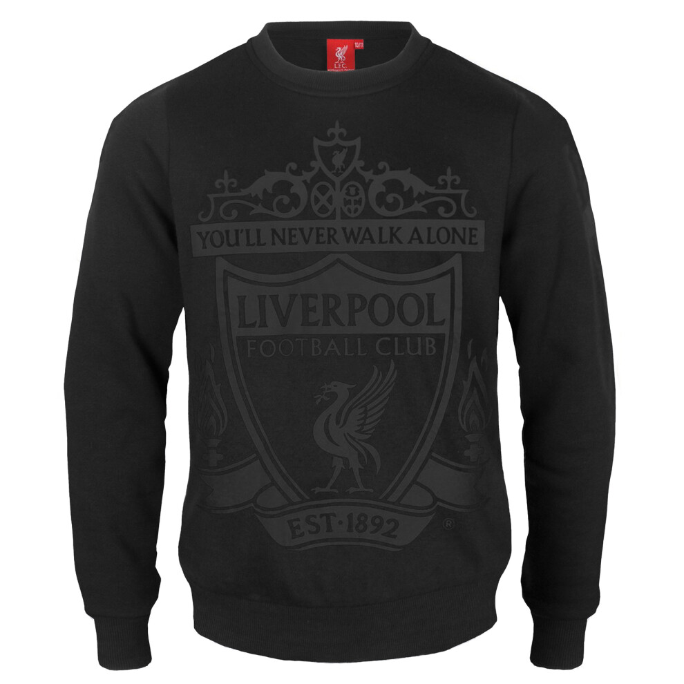 (Black, 6-7 Years) Liverpool FC Boys Sweatshirt Graphic Top Kids OFFICIAL Football Gift