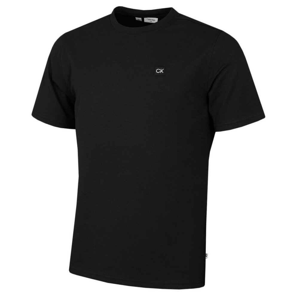 (XXL, Black) Calvin Klein Mens Campus Wicking Stretch Luxury T-Shirt