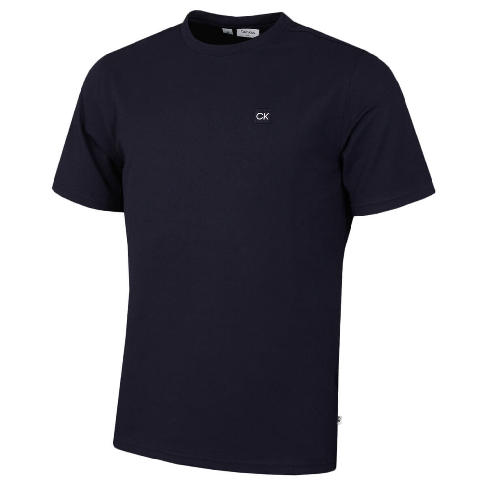 (M, Navy) Calvin Klein Mens Campus Wicking Stretch Luxury T-Shirt