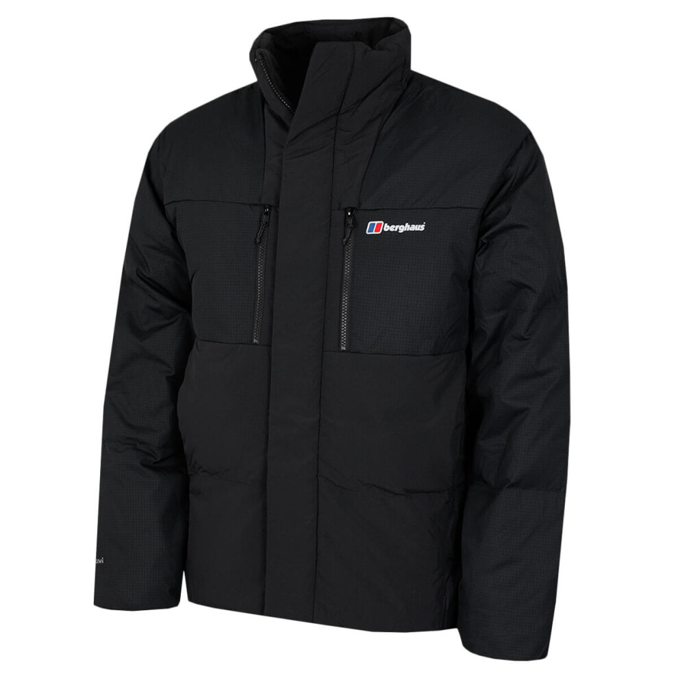 (XL, Black/Black) Berghaus Mens Sabber Down Water Resistant Outdoor Winter Jacket