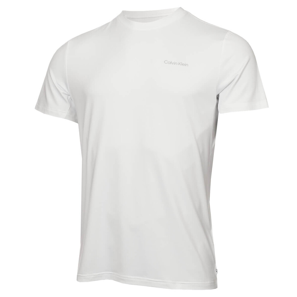 (XL, White) Calvin Klein Mens Newport Moisture Wicking Breathable Lightweight T-Shirt