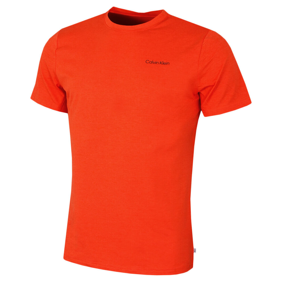 (XXL, Spicy Orange Marl) Calvin Klein Mens 2023 Newport Moisture Wicking Breathable Lightweight T-Shirt