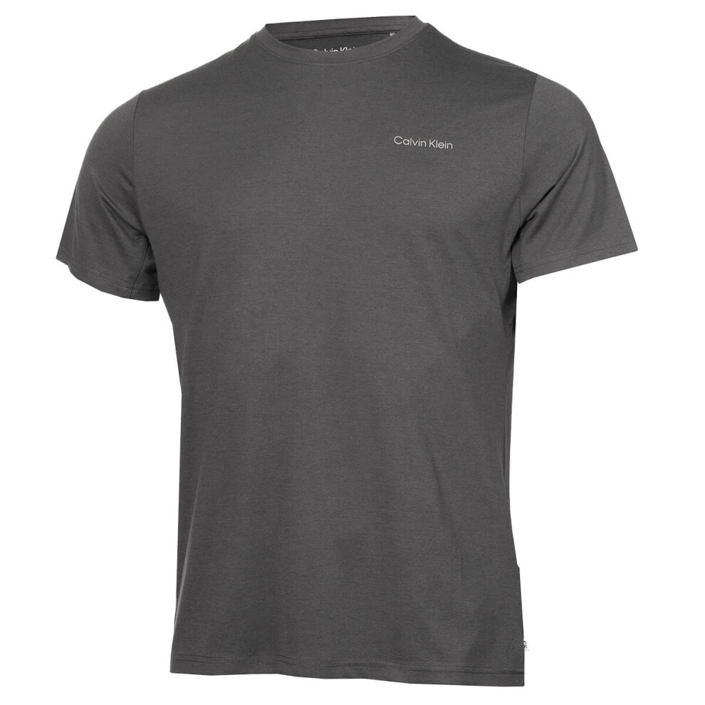 (M, Charcoal Marl) Calvin Klein Mens Newport Moisture Wicking Breathable Lightweight T-Shirt