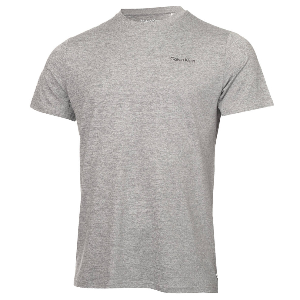 (M, Silver Marl) Calvin Klein Mens Newport Moisture Wicking Breathable Lightweight T-Shirt