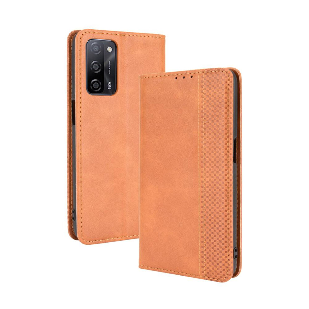 (Brown) Case For Oppo A55 5G/A53s 5G Pu Leather Magnetic Closure Wallet Brown 764499974913