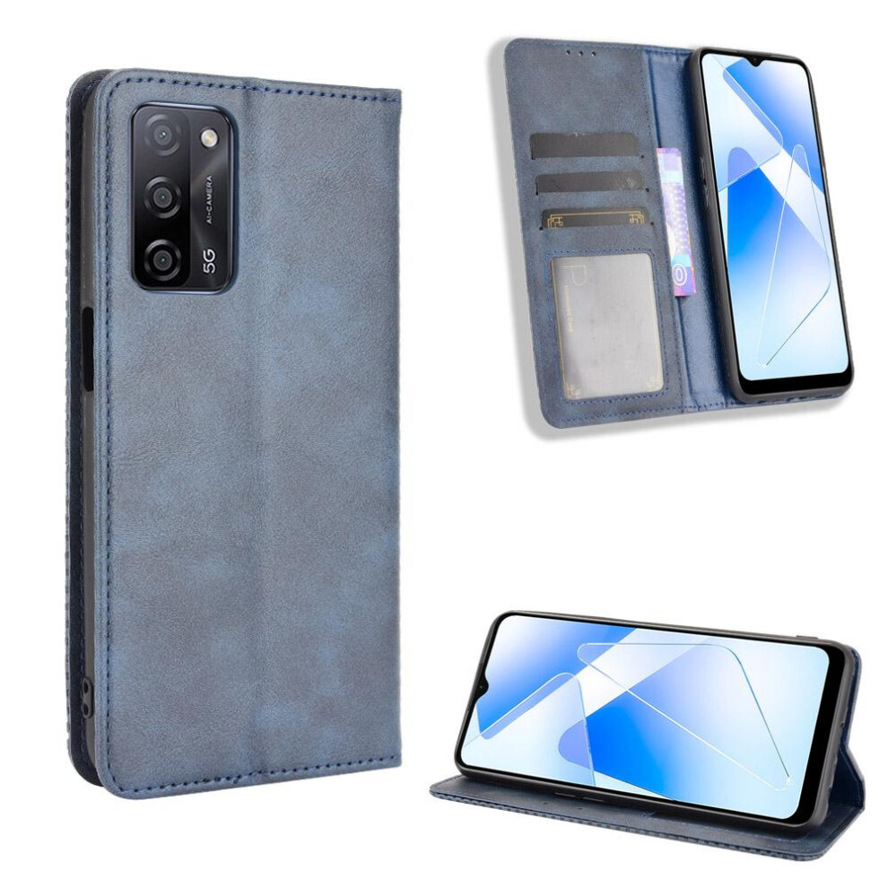 (Blue) Case For Oppo A55 5G/A53s 5G Pu Leather Magnetic Closure Wallet Blue 764499974906