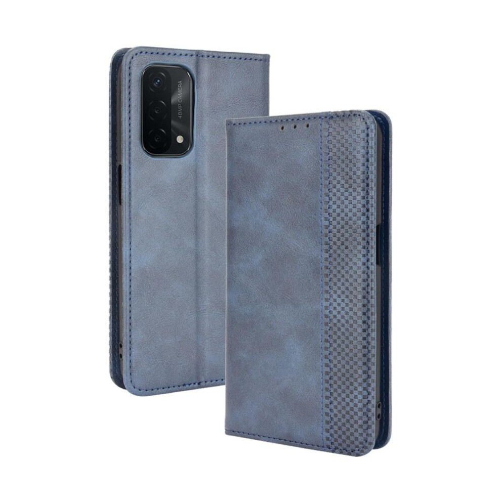 (Blue) Case For Oppo A54 5G/A74 5G/A93 5G Pu Leather Magnetic Closure Wallet Blue 764499974944