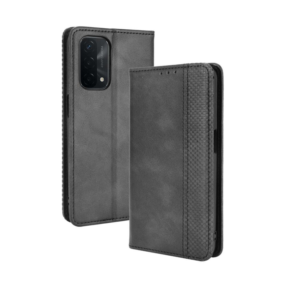 (Black) Case For Oppo A54 5G/A74 5G/A93 5G Pu Leather Magnetic Closure Wallet Black 764499974920
