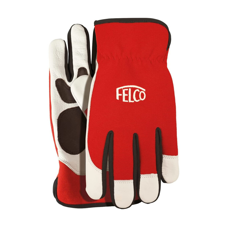 (Extra Large) Felco Work Gloves Model 702 - soft leather with elasticated cuff - Genuine Felco