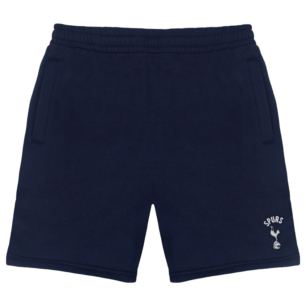 (Navy Blue, Large) Tottenham Hotspur FC Official Football Gift Mens Fleece Jogger Shorts