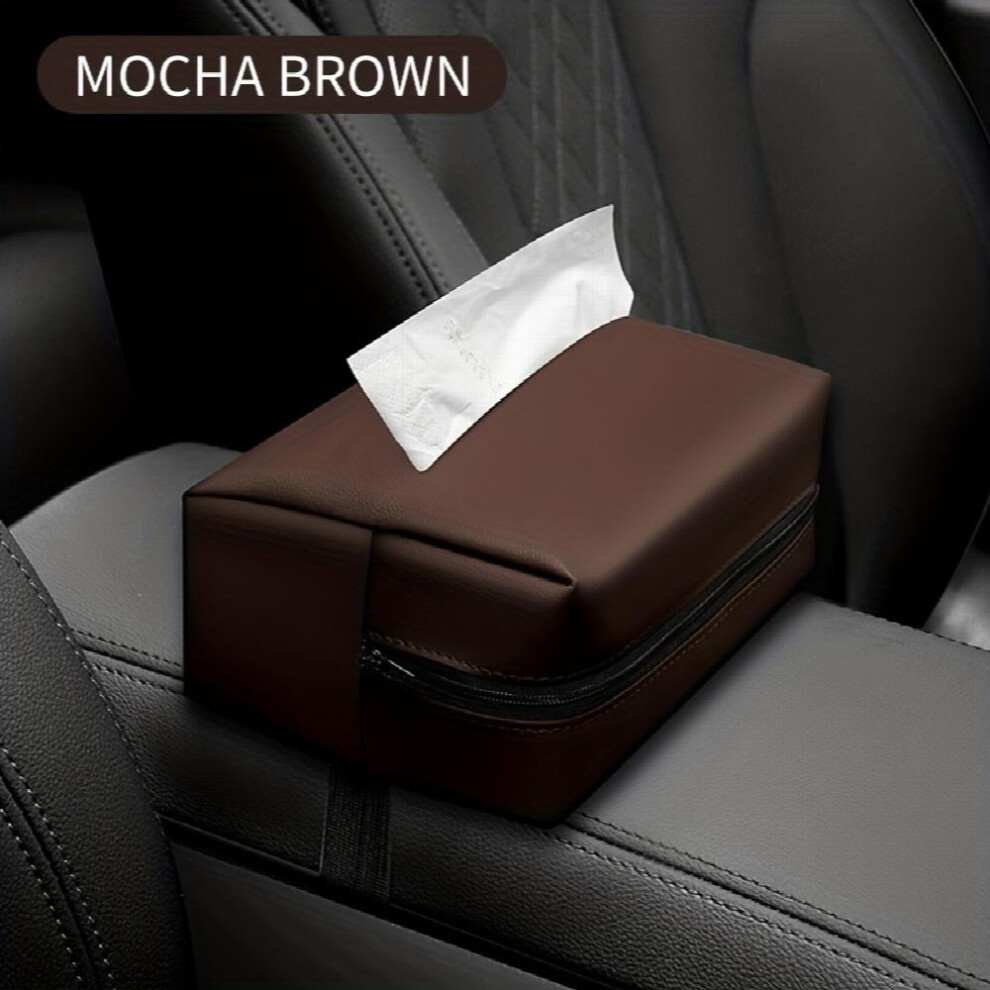 Pu Leather Car Tissue Box Car Creative Seat Back Napkin Bag Car Armrest Box Function Tissue Box 885682446311