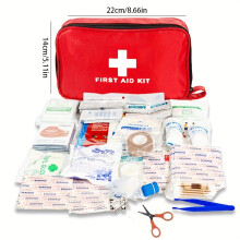 (First Aid Kit) 184 Pieces, Portable Emergency First Aid Kit For Home And Outdoor Rescue - Includes Essential Supplies For Quick Response And Emergency Treatment