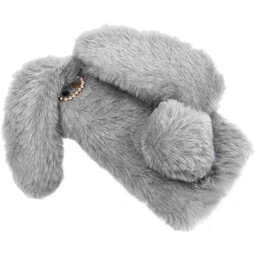 ( ) Case For Sony Xperia 10 Iii Autumn And Winter Cute Plush Rabbit Ears Plush Phone Case Gray 764499983410