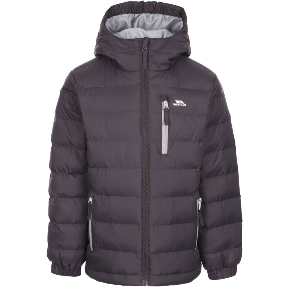 (2-3 Yrs, Dark Grey) Trespass Kids Aksel Outdoor Warm Winter Hooded Padded Isulated Jacket Coat-image-OPC-PD6258H-NEW
