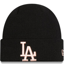 (4-6 Yrs, Black) New Era Kids Los Angeles Dodgers MLB League Essential Cuffed Beanie Hat - Black
