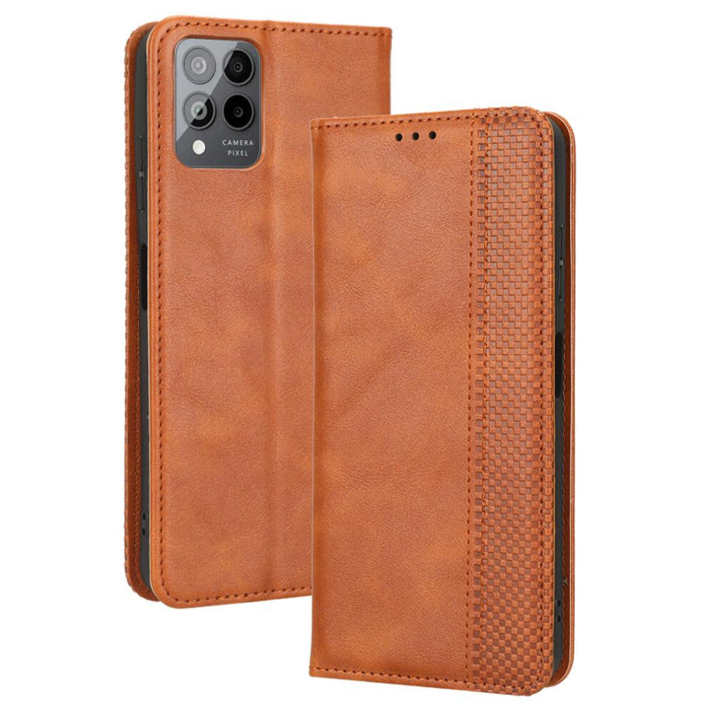 Photos - Case For T-Mobile REVVL 6 Pro 5G Magnetic Closure PU Leather Wallet(Brown)
