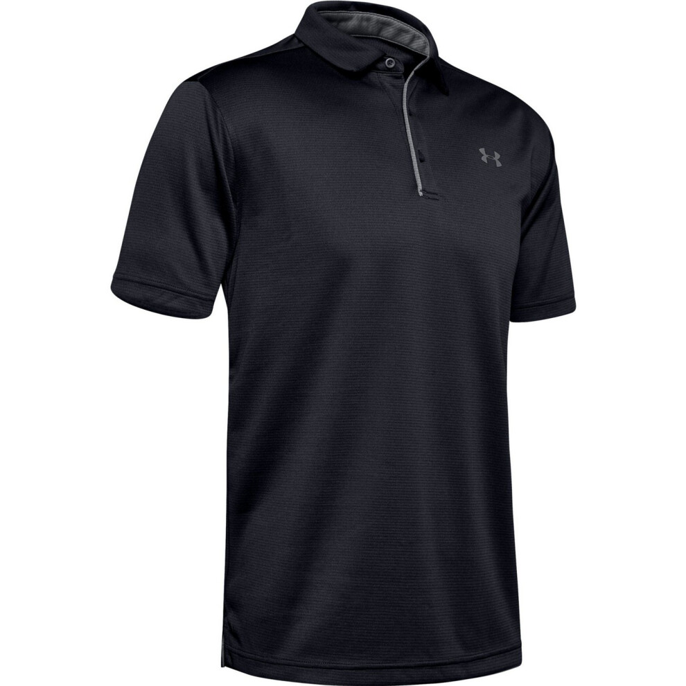 (S, Black/Graphite) Under Armour Mens Tech Polo Shirt