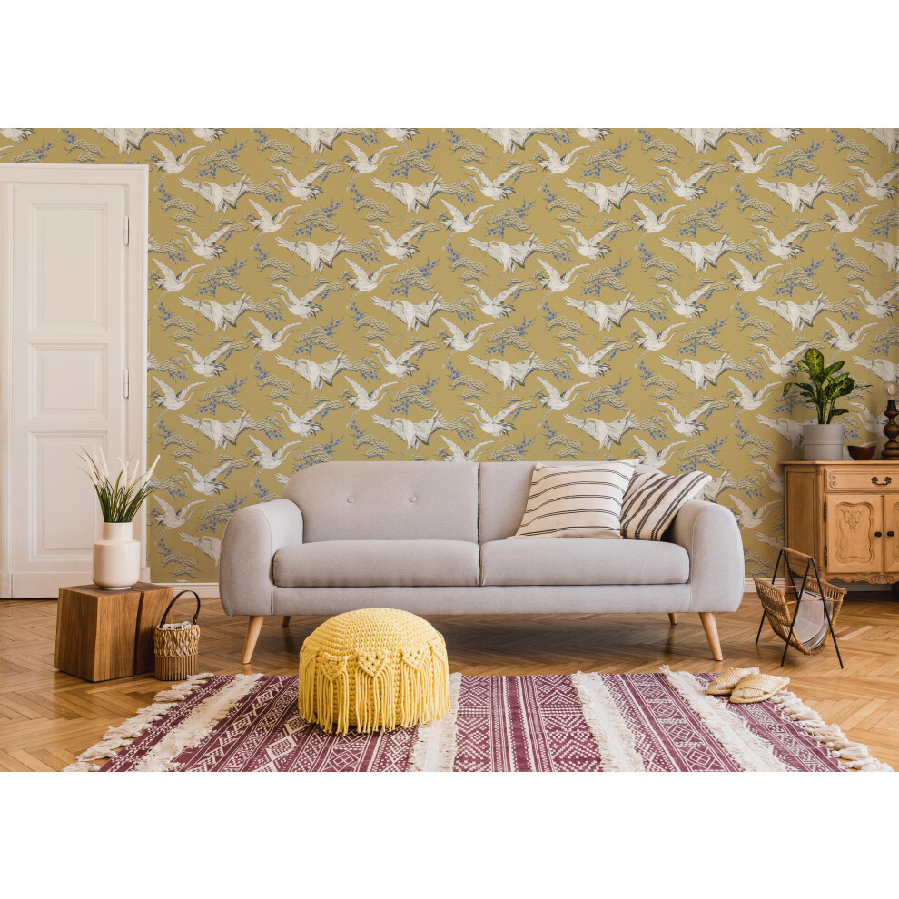 Superfresco Easy Cranes Ochre Wallpaper (Was 16)