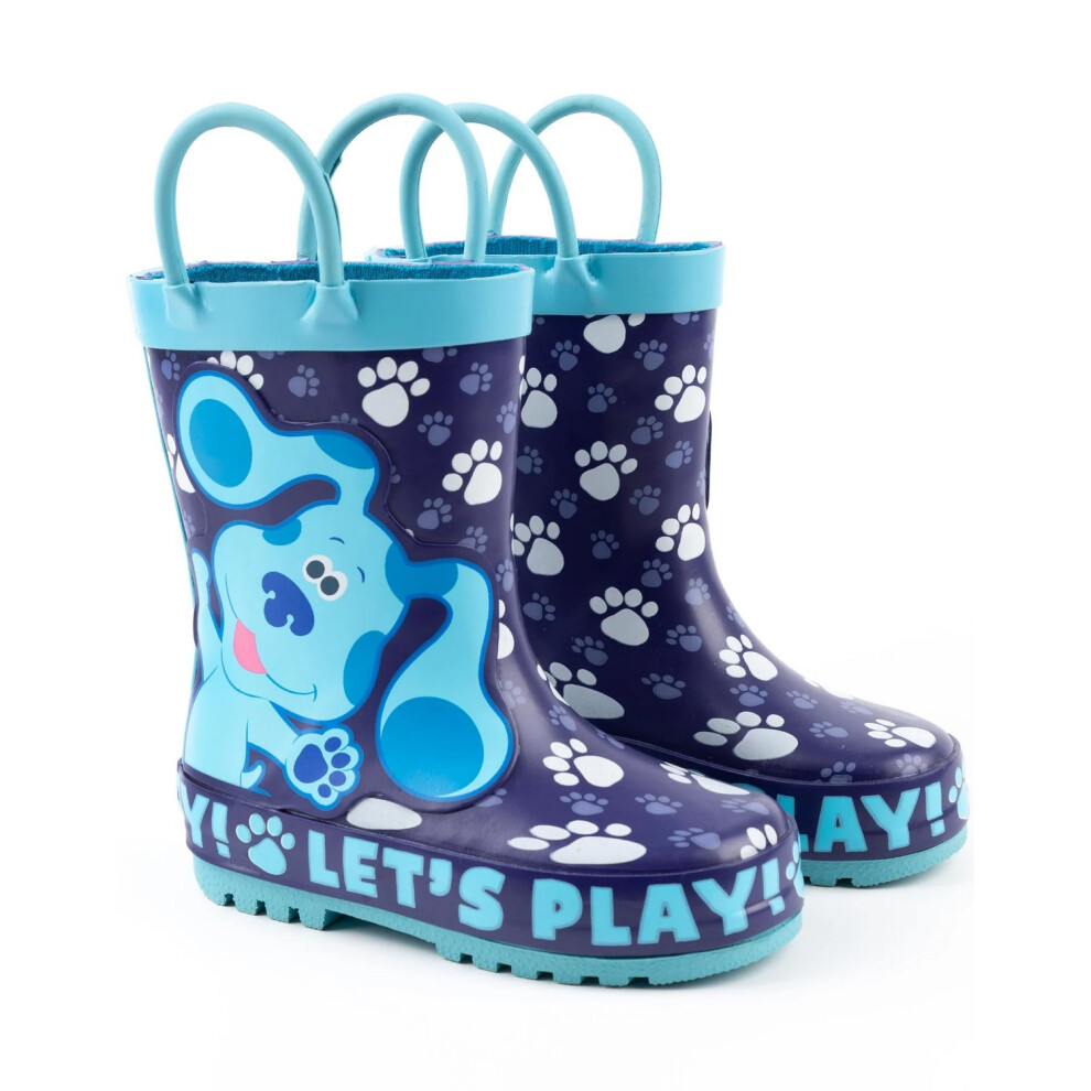 (7 UK Child, Navy/Blue) Blues Clues & You! Childrens/Kids Paw Print Garden Wellies