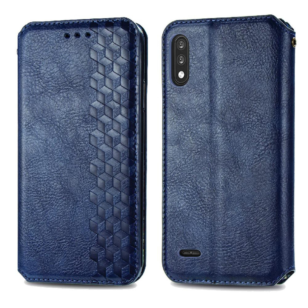 (Blue) Case For Lg K22 Flip Cover Wallet Function Exquisite Business Fashion Design Leather Case Blue 764499984417