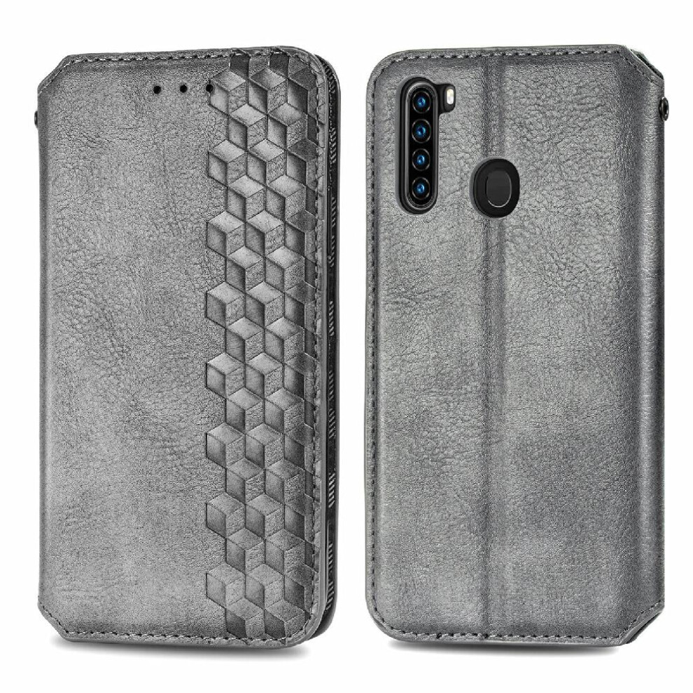 ( ) Case For Blackview A80 Pro Exquisite Business Flip Cover Wallet Function Fashion Design Leather Case Gray 764499984851