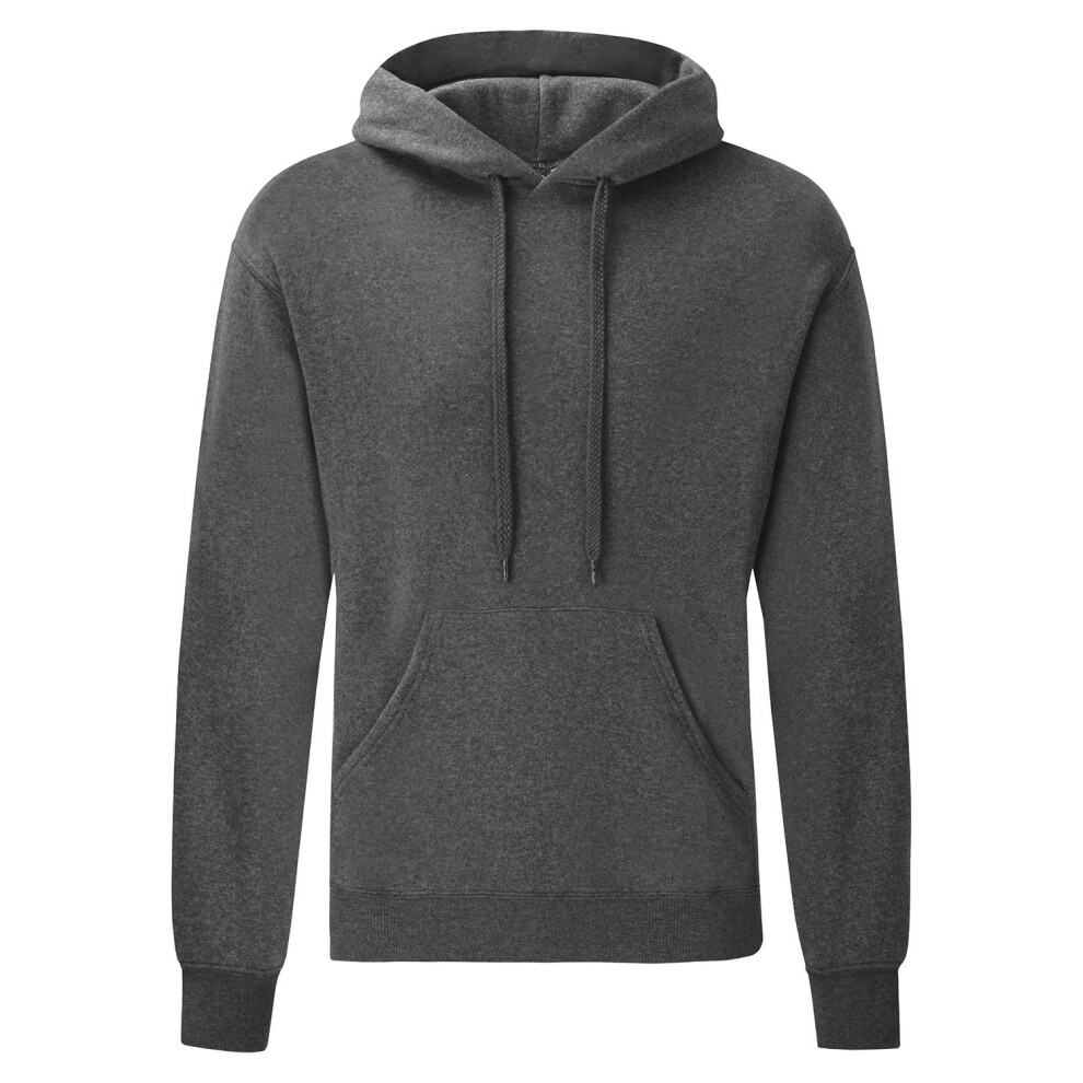 (S, Dark Heather) Fruit of the Loom Mens Classic Heather Hoodie
