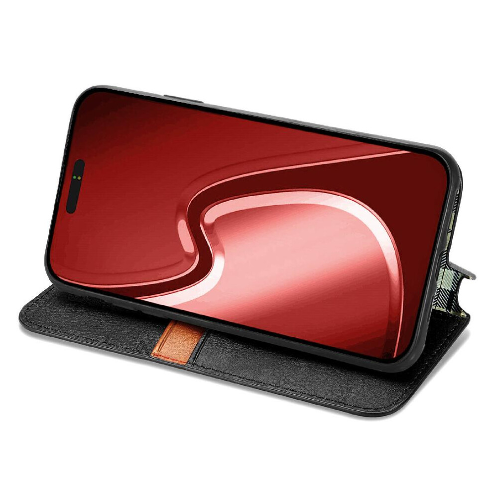 (Black) Case For Apple Iphone 15 Pro Leather Case Flip Cover Exquisite Business Fashion Design Wallet Function Black 764499985773