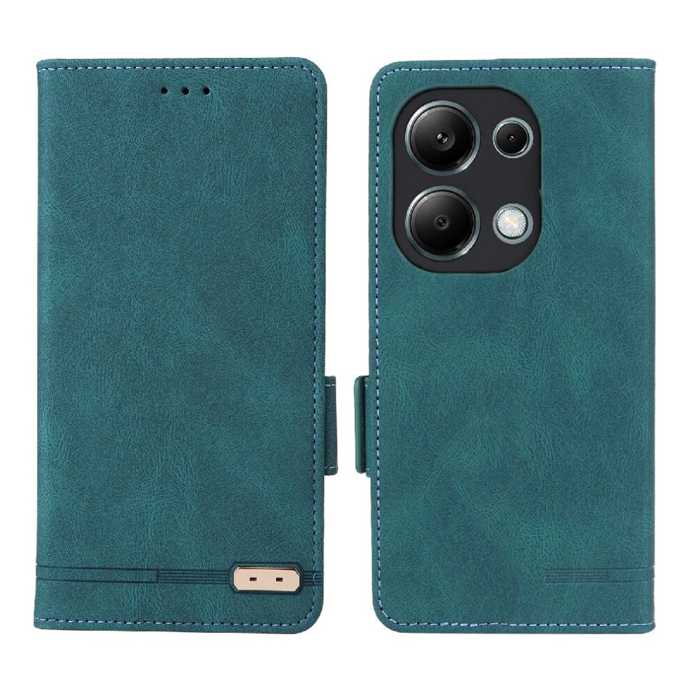 (Green) Case For Xiaomi Redmi Note 13R Pro 4G Full Protection Card Insertion With Card Holder Kickstand Leather Folio Flip Case Magnetic Carbon Fiber Green 764499986367